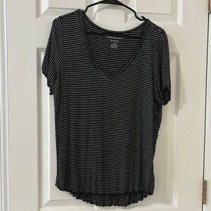 American Eagle Outfitters Black Striped Women's Top